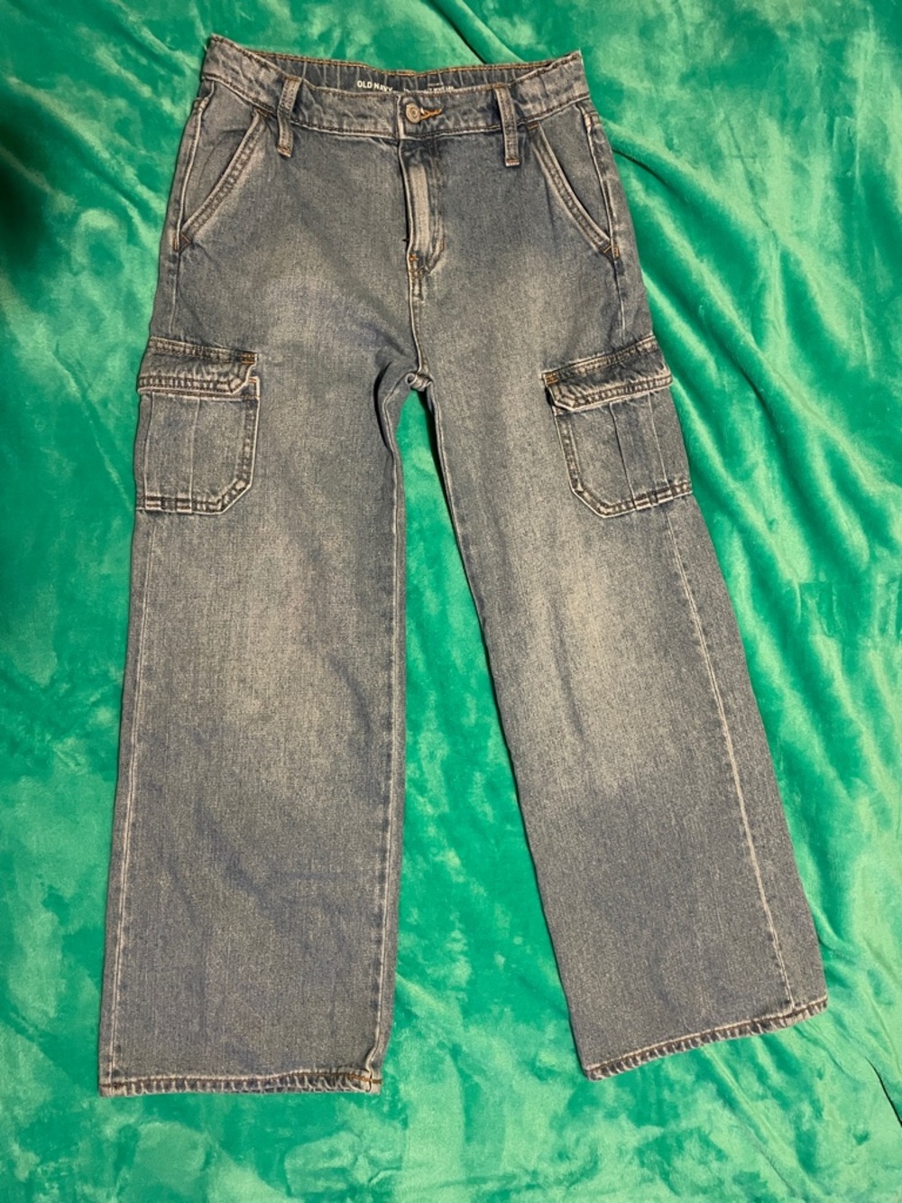 Old Navy Girl’s Baggy Wide Leg Cargo Denim Jeans Size 12
